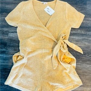 Skies Are Blue Sunny Yellow one piece short set